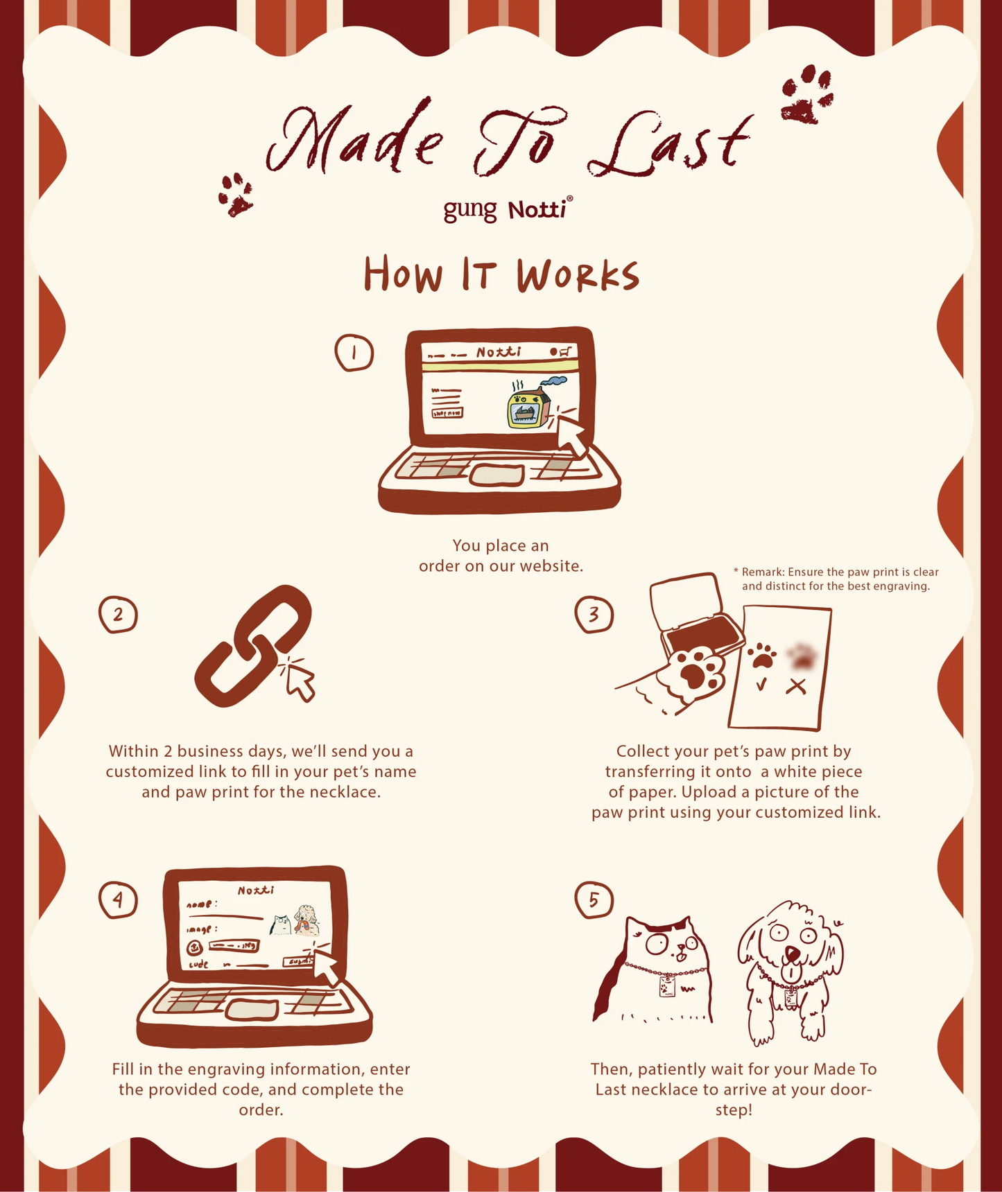 Notti x Gung Made To Last Paw Print Necklace image 7