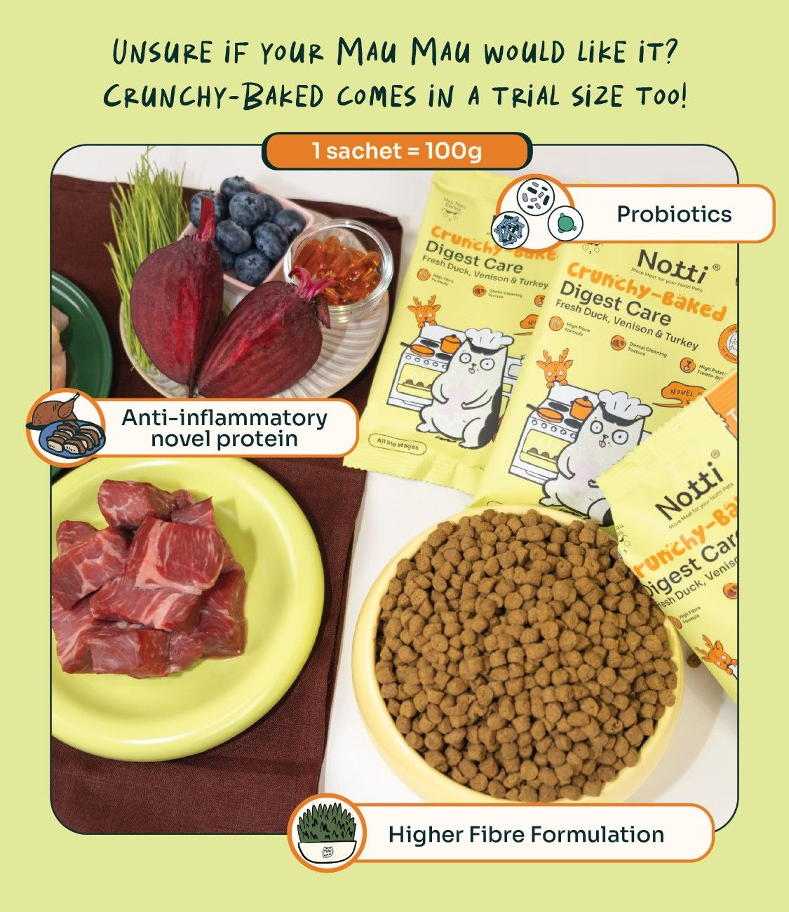 Crunchy-Baked Digest Care Fresh Duck, Venison & Turkey Trial Pack
