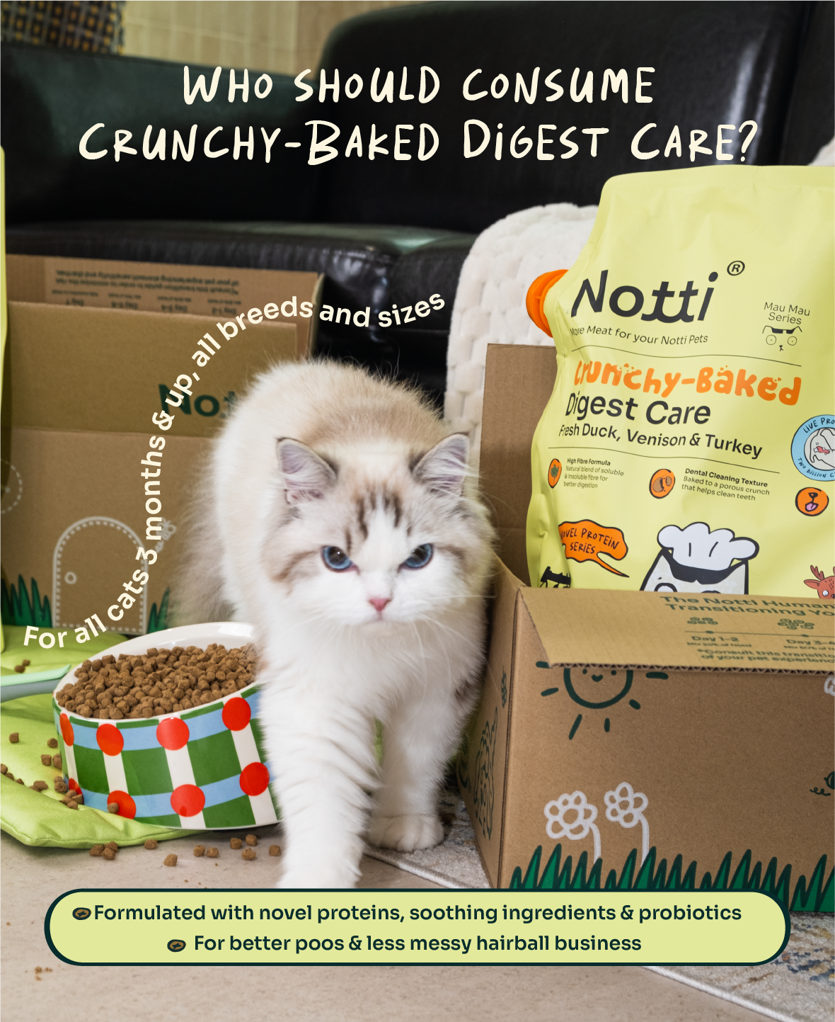 Crunchy-Baked Digest Care Fresh Duck, Venison & Turkey