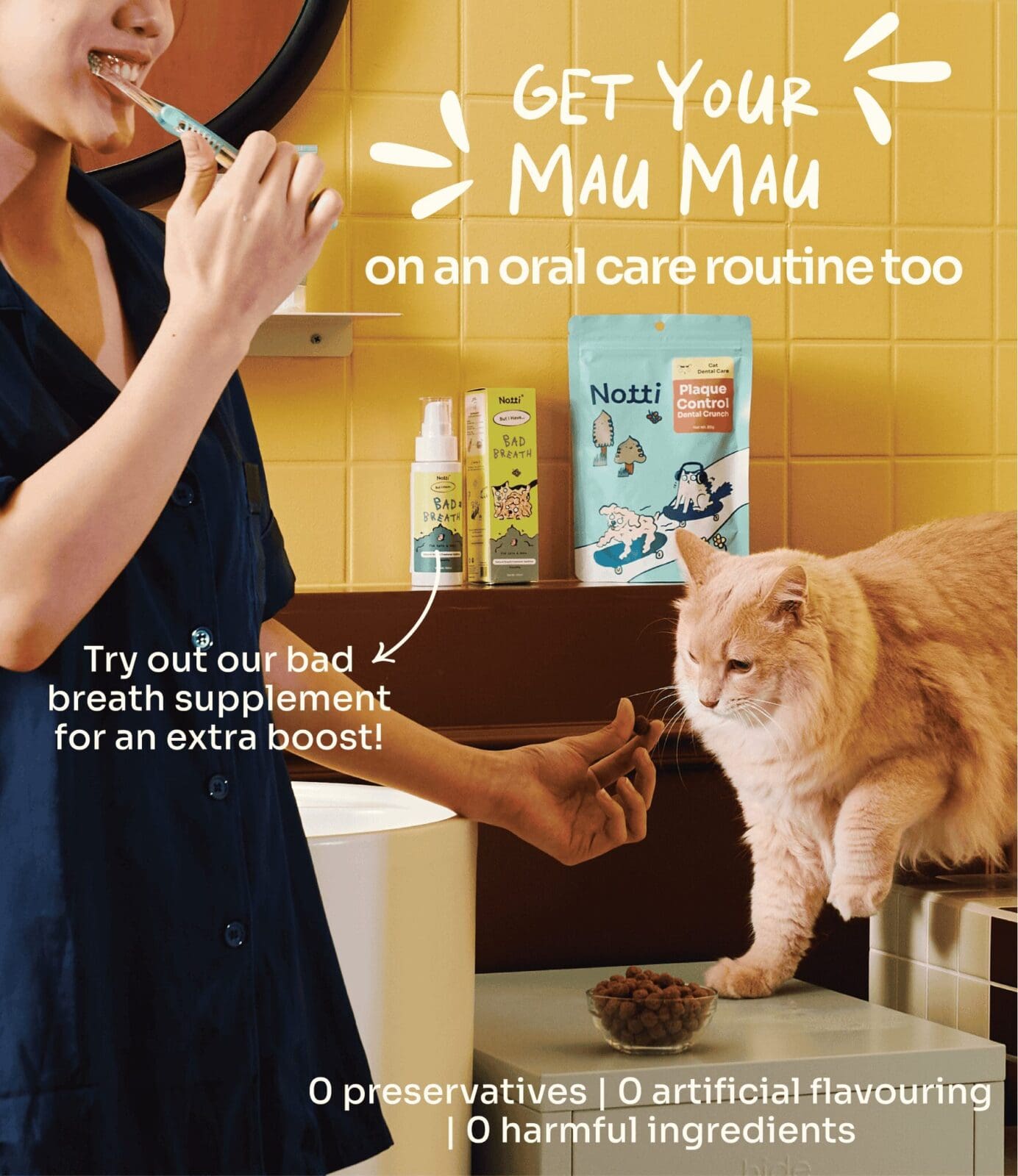 Mau Mau Plaque Control Dental Crunch (For Cats)